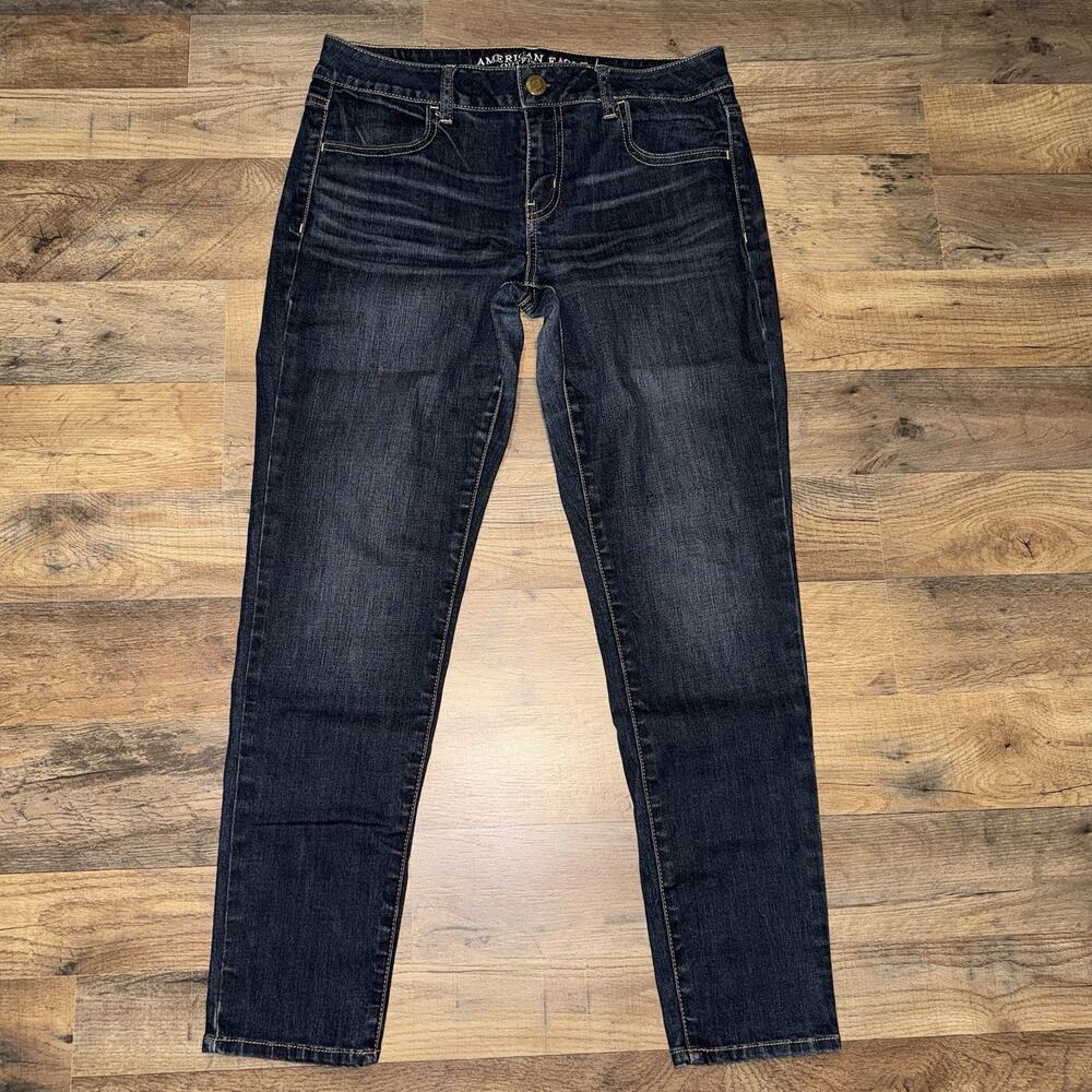 American Eagle Super Stretch Jeggings Size 10 Dark Wash Skinny Jeans Indie Boho